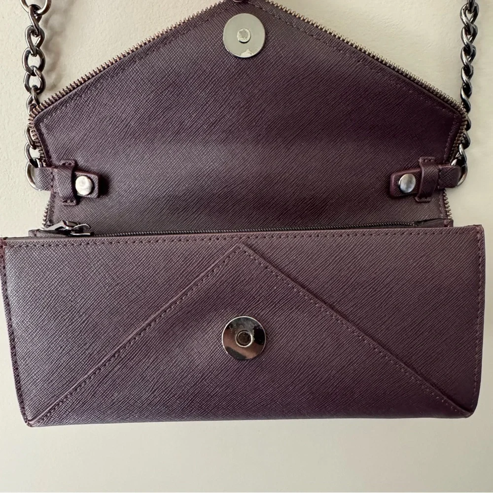REBECCA MINKOFF CLEO WALLET ON A CHAIN CONVERTIBLE CROSSBODY CLUTCH PURSE - Picture 12 of 13